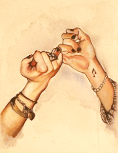 The Pact. Watercolor. Private collection.